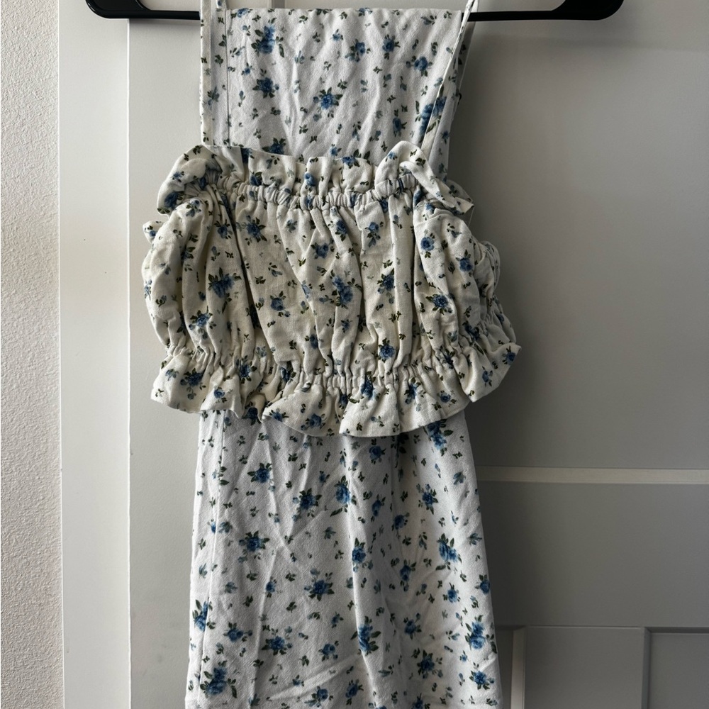 Wild Fable White and Blue Maxi skirt and top